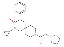 2-cyclopropyl-4-phenyl-9-(pyrrolidin-1-ylacetyl)-2,9-diazaspiro[5.5]undecan-3-one