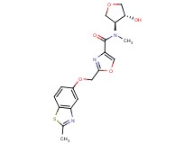N-[(3S*,4R*)-4-hydroxytetrahydrofuran-3-yl]-N-methyl-2-{[(2-methyl-1,3-benzothiazol-5-yl)oxy]methyl}-1,3-oxazole-4-carboxamide