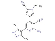 2-amino-4-(5-cyano-1-ethyl-1H-pyrrol-3-yl)-6-(3,5-dimethyl-1H-pyrazol-4-yl)nicotinonitrile