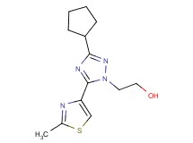 2-[3-cyclopentyl-5-(2-methyl-1,3-thiazol-4-yl)-1H-1,2,4-triazol-1-yl]ethanol