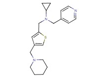 N-{[4-(piperidin-1-ylmethyl)-2-thienyl]methyl}-N-(pyridin-4-ylmethyl)cyclopropanamine