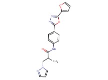 N-{4-[5-(2-furyl)-1,3,4-oxadiazol-2-yl]phenyl}-2-methyl-3-(1H-pyrazol-1-yl)propanamide