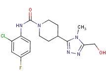 N-(2-chloro-4-fluorophenyl)-4-[5-(hydroxymethyl)-4-methyl-4H-1,2,4-triazol-3-yl]piperidine-1-carboxamide