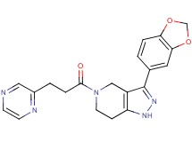 3-(1,3-benzodioxol-5-yl)-5-(3-pyrazin-2-ylpropanoyl)-4,5,6,7-tetrahydro-1H-pyrazolo[4,3-c]pyridine