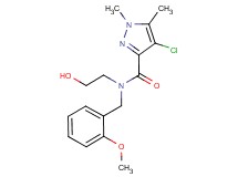 4-chloro-N-(2-hydroxyethyl)-N-(2-methoxybenzyl)-1,5-dimethyl-1H-pyrazole-3-carboxamide