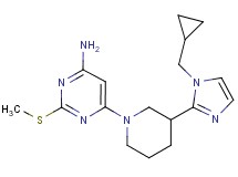 6-{3-[1-(cyclopropylmethyl)-1H-imidazol-2-yl]-1-piperidinyl}-2-(methylthio)-4-pyrimidinamine