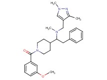 N-[(1,3-dimethyl-1H-pyrazol-4-yl)methyl]-1-[1-(3-methoxybenzoyl)-4-piperidinyl]-N-methyl-2-phenylethanamine