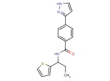 4-(1H-pyrazol-3-yl)-N-[1-(2-thienyl)propyl]benzamide