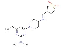 4-(4-{[(1,1-dioxidotetrahydro-3-thienyl)methyl]amino}piperidin-1-yl)-6-ethyl-N,N-dimethylpyrimidin-2-amine