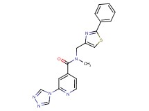 N-methyl-N-[(2-phenyl-1,3-thiazol-4-yl)methyl]-2-(4H-1,2,4-triazol-4-yl)isonicotinamide