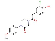4-[(3-chloro-4-hydroxyphenyl)acetyl]-1-(4-methoxyphenyl)-2-piperazinone