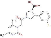(3S*,4R*)-1-[(4,6-dimethyl-2-oxopyrimidin-1(2H)-yl)acetyl]-4-(3-fluorophenyl)pyrrolidine-3-carboxylic acid