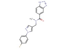 N-{[1-(4-fluorophenyl)-1H-pyrazol-4-yl]methyl}-N-methyl-1H-1,2,3-benzotriazole-5-carboxamide