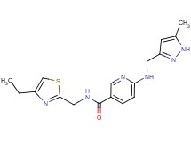 N-[(4-ethyl-1,3-thiazol-2-yl)methyl]-6-{[(5-methyl-1H-pyrazol-3-yl)methyl]amino}nicotinamide