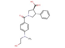 (3S*,4R*)-1-{4-[(2-hydroxyethyl)(methyl)amino]benzoyl}-4-phenylpyrrolidine-3-carboxylic acid