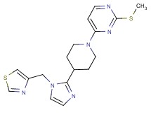 2-(methylthio)-4-{4-[1-(1,3-thiazol-4-ylmethyl)-1H-imidazol-2-yl]-1-piperidinyl}pyrimidine