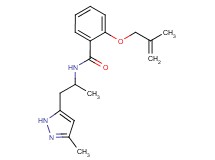 N-[1-methyl-2-(3-methyl-1H-pyrazol-5-yl)ethyl]-2-[(2-methylprop-2-en-1-yl)oxy]benzamide