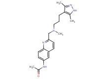 N-(2-{[[3-(3,5-dimethyl-1H-pyrazol-4-yl)propyl](methyl)amino]methyl}quinolin-6-yl)acetamide