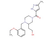 2-{1-(2-ethoxybenzyl)-4-[(3-methyl-1H-pyrazol-5-yl)carbonyl]-2-piperazinyl}ethanol