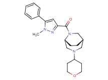 (1S*,5R*)-6-[(1-methyl-5-phenyl-1H-pyrazol-3-yl)carbonyl]-3-(tetrahydro-2H-pyran-4-yl)-3,6-diazabicyclo[3.2.2]nonane