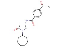 4-acetyl-N-(1-cycloheptyl-5-oxo-3-pyrrolidinyl)benzamide