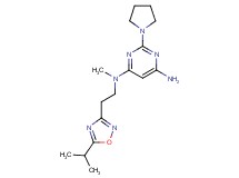 N-[2-(5-isopropyl-1,2,4-oxadiazol-3-yl)ethyl]-N-methyl-2-pyrrolidin-1-ylpyrimidine-4,6-diamine