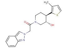 (3S*,4R*)-1-(2H-indazol-2-ylacetyl)-4-(3-methyl-2-thienyl)piperidin-3-ol
