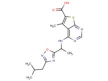 4-{[1-(3-isobutyl-1,2,4-oxadiazol-5-yl)ethyl]amino}-5-methylthieno[2,3-d]pyrimidine-6-carboxylic acid