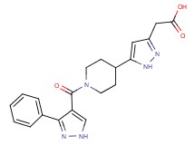(5-{1-[(3-phenyl-1H-pyrazol-4-yl)carbonyl]piperidin-4-yl}-1H-pyrazol-3-yl)acetic acid