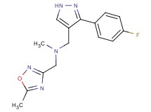 1-[3-(4-fluorophenyl)-1H-pyrazol-4-yl]-N-methyl-N-[(5-methyl-1,2,4-oxadiazol-3-yl)methyl]methanamine