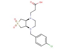 3-[(4aR*,7aS*)-4-(4-chlorobenzyl)-6,6-dioxidohexahydrothieno[3,4-b]pyrazin-1(2H)-yl]propanoic acid