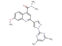 2-[1-(4,6-dimethylpyrimidin-2-yl)-1H-pyrazol-4-yl]-7-methoxy-N,N-dimethylquinoline-4-carboxamide