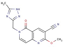 2-methoxy-6-[(5-methyl-1H-1,2,4-triazol-3-yl)methyl]-5-oxo-5,6-dihydro-1,6-naphthyridine-3-carbonitrile