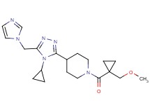 4-[4-cyclopropyl-5-(1H-imidazol-1-ylmethyl)-4H-1,2,4-triazol-3-yl]-1-{[1-(methoxymethyl)cyclopropyl]carbonyl}piperidine