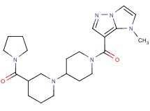 1'-[(1-methyl-1H-imidazo[1,2-b]pyrazol-7-yl)carbonyl]-3-(pyrrolidin-1-ylcarbonyl)-1,4'-bipiperidine