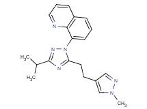 8-{3-isopropyl-5-[2-(1-methyl-1H-pyrazol-4-yl)ethyl]-1H-1,2,4-triazol-1-yl}quinoline