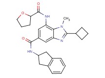 2-cyclobutyl-N-(2,3-dihydro-1H-inden-2-yl)-1-methyl-7-[(tetrahydro-2-furanylcarbonyl)amino]-1H-benzimidazole-5-carboxamide