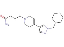 4-[4-[1-(cyclohexylmethyl)-1H-pyrazol-4-yl]-3,6-dihydropyridin-1(2H)-yl]butanamide