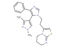 3-{2-[5-(1,3-dimethyl-1H-pyrazol-4-yl)-4-phenyl-1H-imidazol-1-yl]ethyl}-6,7-dihydro-5H-[1,3]thiazolo[3,2-a]pyrimidine