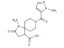 1-methyl-8-[(1-methyl-1H-pyrazol-5-yl)carbonyl]-2-oxo-1,8-diazaspiro[4.5]decane-4-carboxylic acid