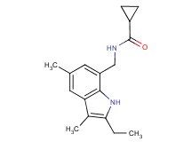 N-[(2-ethyl-3,5-dimethyl-1H-indol-7-yl)methyl]cyclopropanecarboxamide