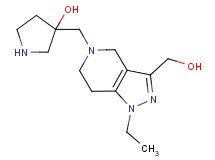 3-{[1-ethyl-3-(hydroxymethyl)-1,4,6,7-tetrahydro-5H-pyrazolo[4,3-c]pyridin-5-yl]methyl}-3-pyrrolidinol dihydrochloride