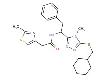 N-(1-{5-[(cyclohexylmethyl)thio]-4-methyl-4H-1,2,4-triazol-3-yl}-2-phenylethyl)-2-(2-methyl-1,3-thiazol-4-yl)acetamide
