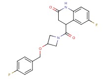 6-fluoro-4-({3-[(4-fluorobenzyl)oxy]-1-azetidinyl}carbonyl)-3,4-dihydro-2(1H)-quinolinone