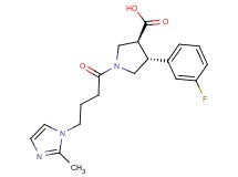 (3S*,4R*)-4-(3-fluorophenyl)-1-[4-(2-methyl-1H-imidazol-1-yl)butanoyl]pyrrolidine-3-carboxylic acid