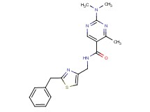 N-[(2-benzyl-1,3-thiazol-4-yl)methyl]-2-(dimethylamino)-4-methyl-5-pyrimidinecarboxamide