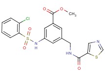 methyl 3-{[(2-chlorophenyl)sulfonyl]amino}-5-{[(1,3-thiazol-5-ylcarbonyl)amino]methyl}benzoate