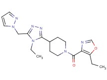 1-[(5-ethyl-1,3-oxazol-4-yl)carbonyl]-4-[4-ethyl-5-(1H-pyrazol-1-ylmethyl)-4H-1,2,4-triazol-3-yl]piperidine