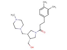 {(3R*,4R*)-1-[3-(3,4-dimethylphenyl)propanoyl]-4-[(4-methylpiperazin-1-yl)methyl]pyrrolidin-3-yl}methanol
