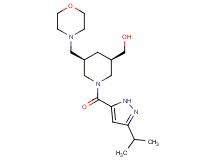 [(3R*,5R*)-1-[(3-isopropyl-1H-pyrazol-5-yl)carbonyl]-5-(4-morpholinylmethyl)-3-piperidinyl]methanol
